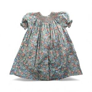 Girls Floral Smocked Dress